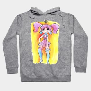 Watercolor Girl with Pig Tails Hoodie